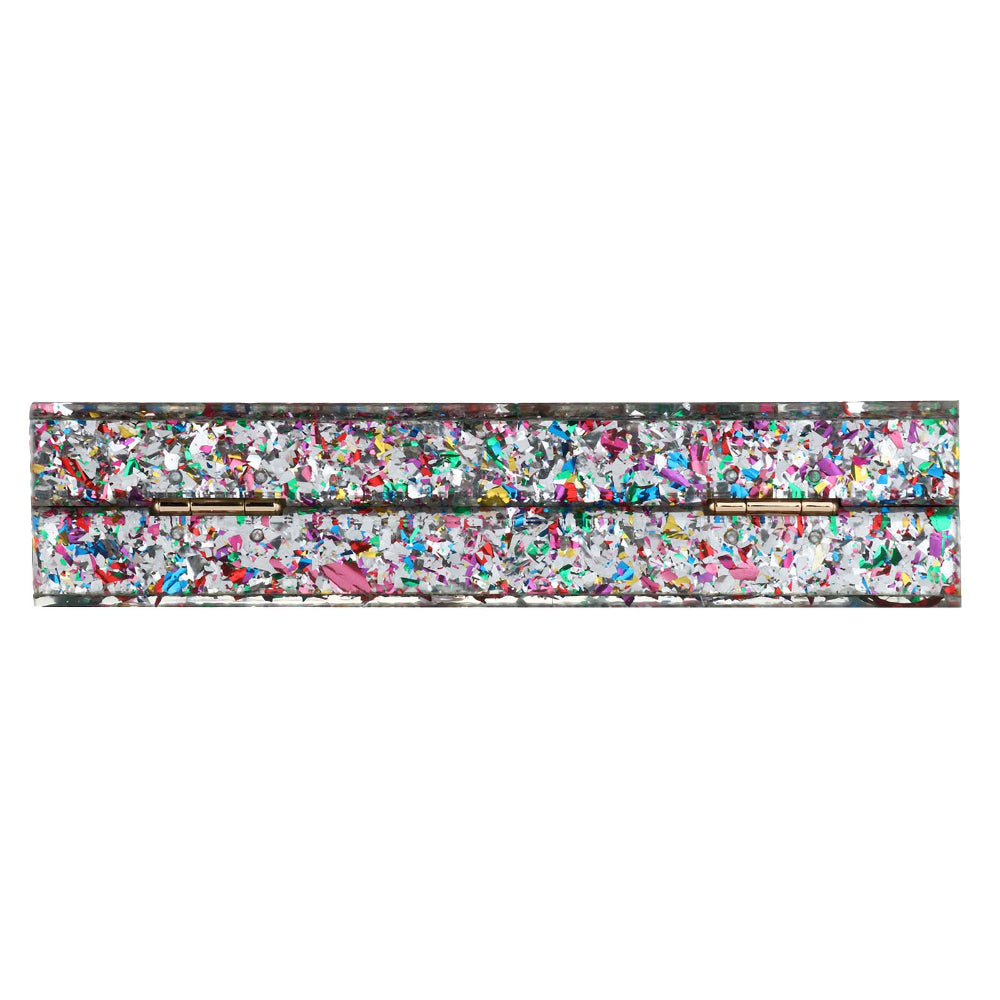 Women Acrylic Handbags Rectangle Multicolor Geometric Trend Designed Bags Chain Crossbody Bag Evening Banquet Party Clutch Bag