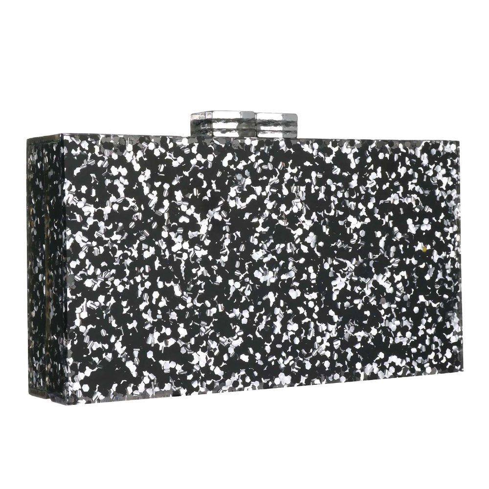 Women Acrylic Handbags Rectangle Multicolor Geometric Trend Designed Bags Chain Crossbody Bag Evening Banquet Party Clutch Bag