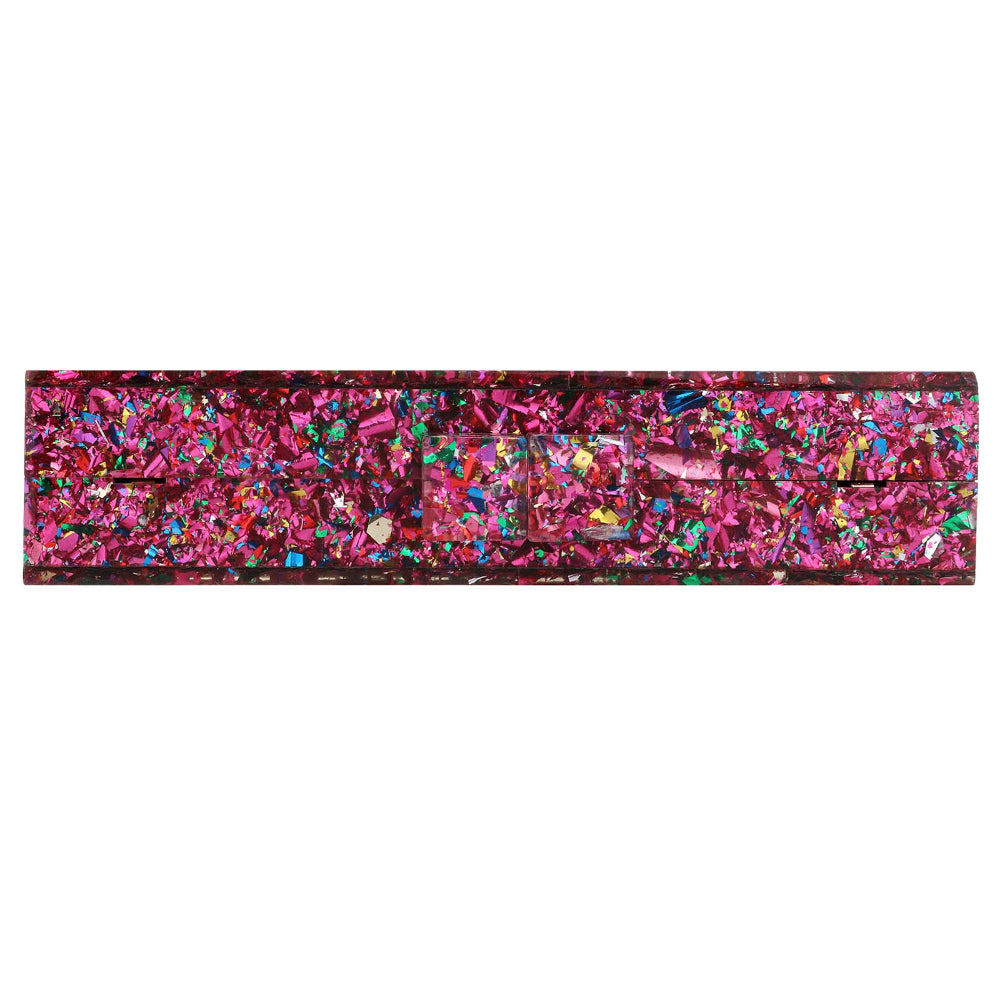 Women Acrylic Handbags Rectangle Multicolor Geometric Trend Designed Bags Chain Crossbody Bag Evening Banquet Party Clutch Bag