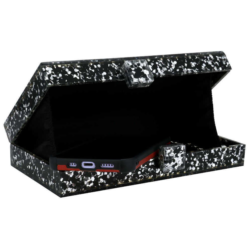 Women Acrylic Handbags Rectangle Multicolor Geometric Trend Designed Bags Chain Crossbody Bag Evening Banquet Party Clutch Bag