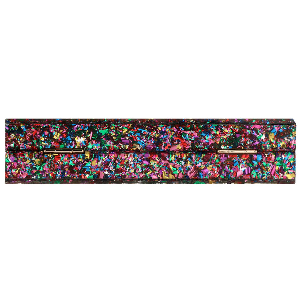 Women Acrylic Handbags Rectangle Multicolor Geometric Trend Designed Bags Chain Crossbody Bag Evening Banquet Party Clutch Bag