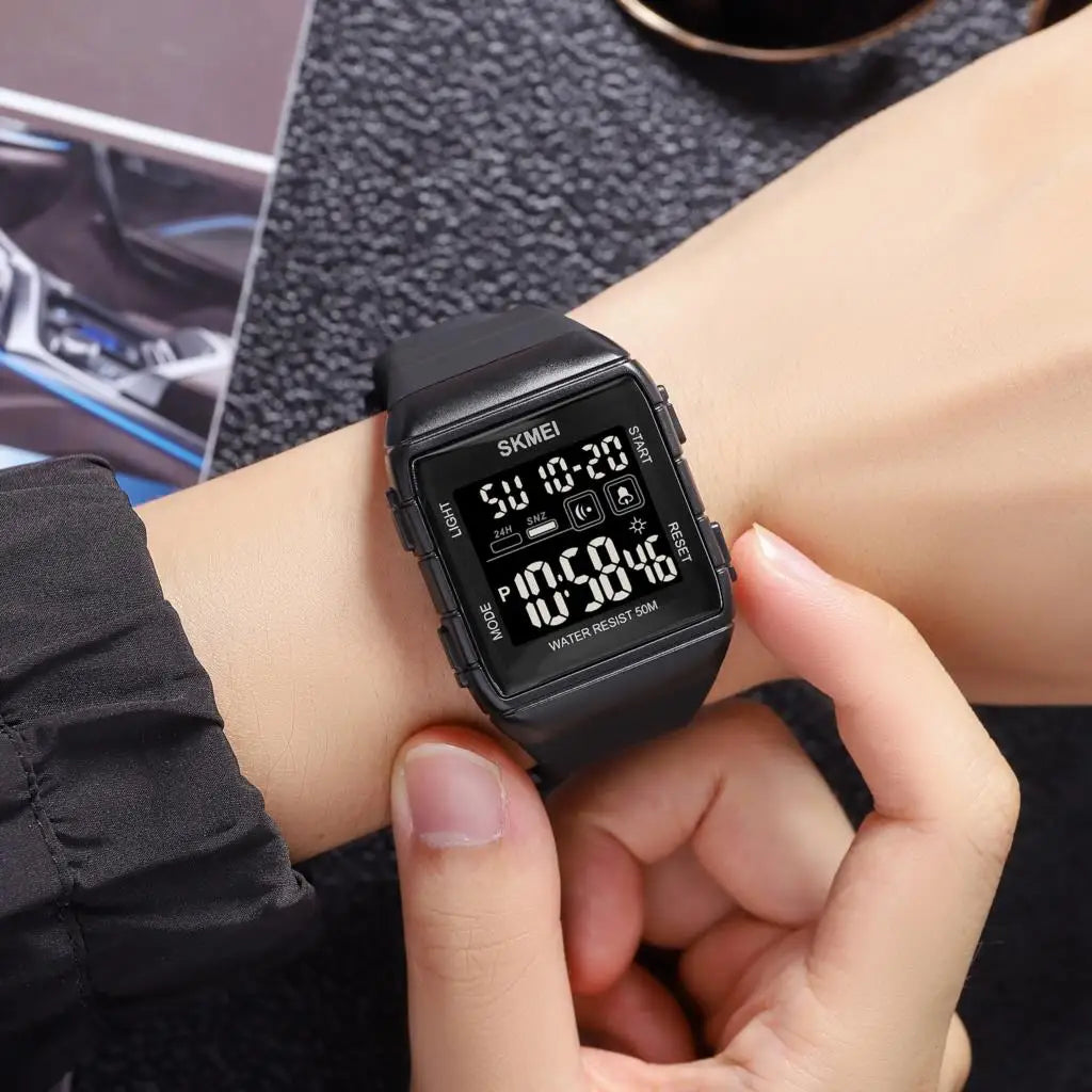 SKMEI Japan Digital movement Mens Sport Watches Military Countdown Alarm Clock 5Bar Waterproof LED Light Wristwatch reloj hombre