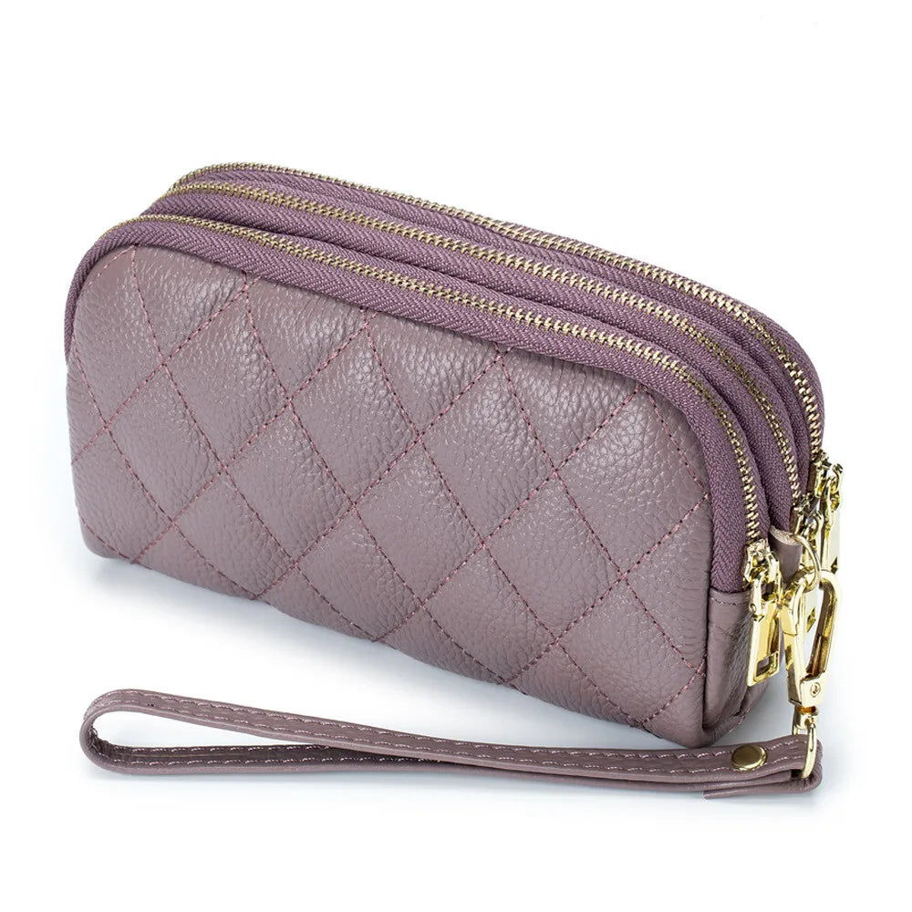 Women Long Wallet Genuine Leather Card Holder Large Capacity Zipper Coin Purse Multi Card Organizer Phone Bag Women Handbag