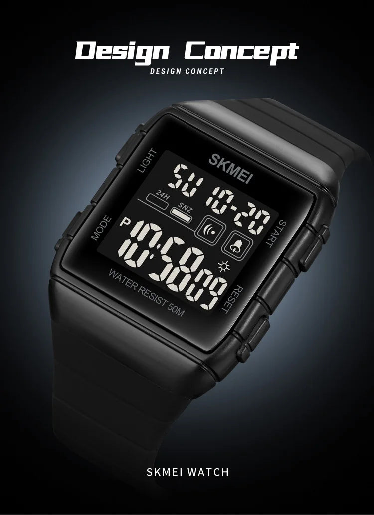 SKMEI Japan Digital movement Mens Sport Watches Military Countdown Alarm Clock 5Bar Waterproof LED Light Wristwatch reloj hombre