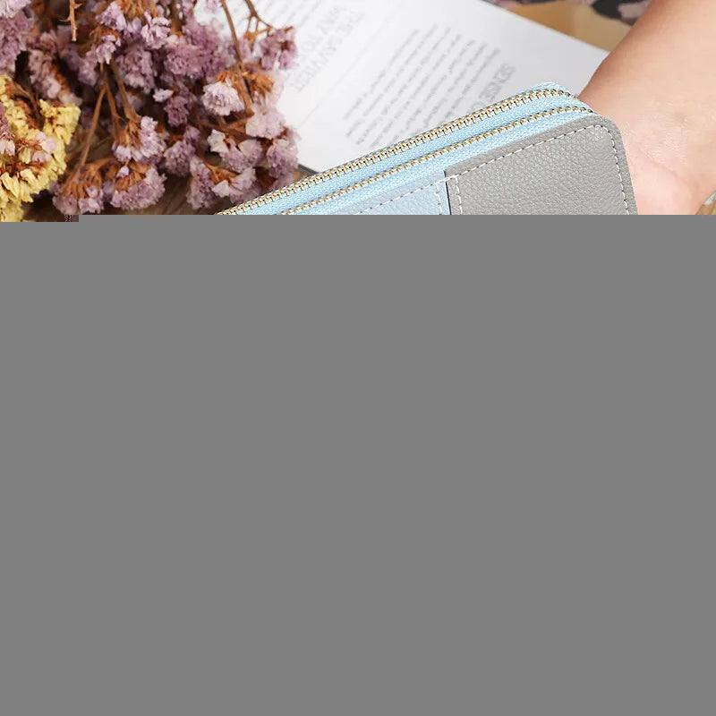 Women's Wallets Double Zipper Coin Purse Ladies Long Clutch Handbags Credit Cards Holder PU Leather Phone Bag Large Capacity