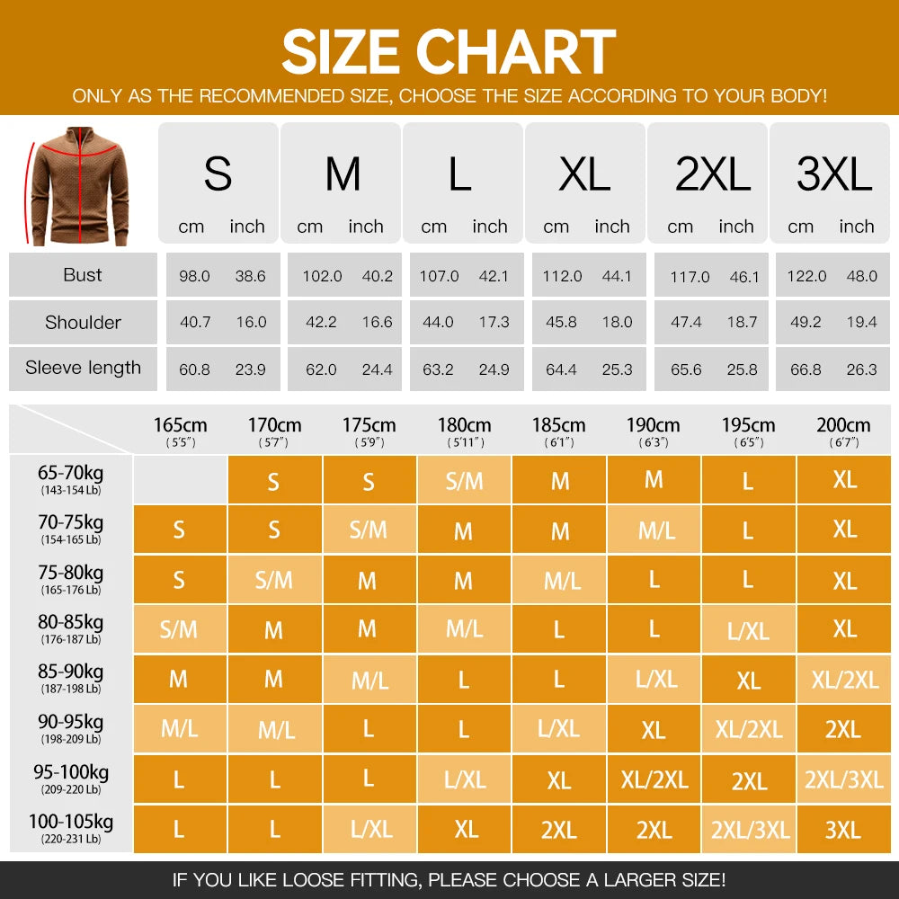 Men's Sweater Spring Outer Wear Quarter Zip Sweaters Polo Zip Pullover Cable Knit Mock Neck Turtleneck Top US Size