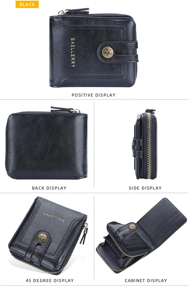 Short Vintage Small Wallet for Men Designer High Quality PU Leather with Coin Pocket Wallet Card Holder Pocket wallets