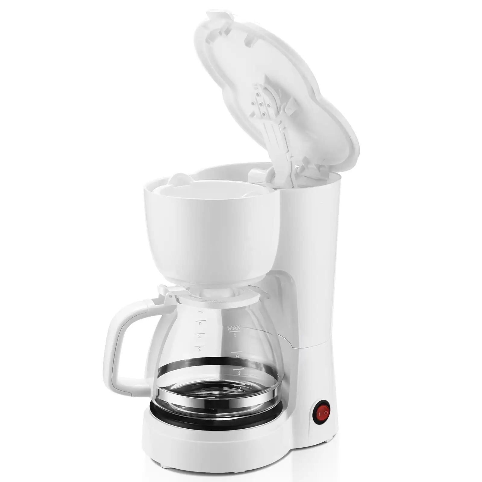 White 5-Cup Coffee Maker, Perfect for Brewing a Delicious Cup of Coffee in the Morning