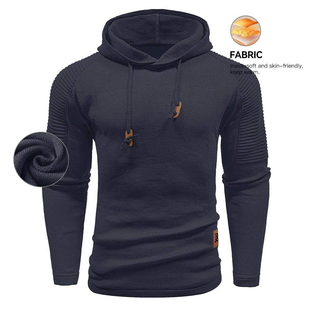 Men's Sweatshirt Spring Casual Knit Pullover Sweater Hoodies Drawstring Hooded Pullover Comfortable Clothing Us Size