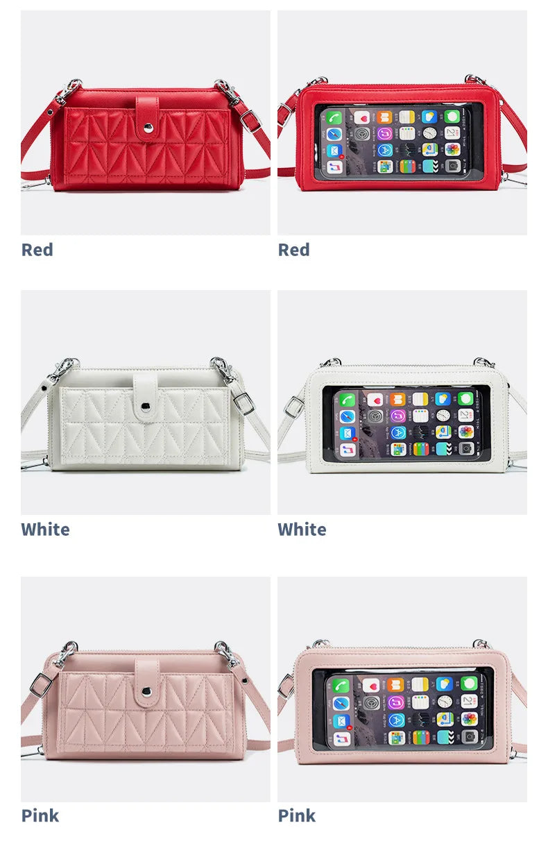 New Fashion Women's Bag with Touchscreen Phone Bag Multi functional Crossbody Bag Shoulder Strap Bag, Handbag, Coin Wallet