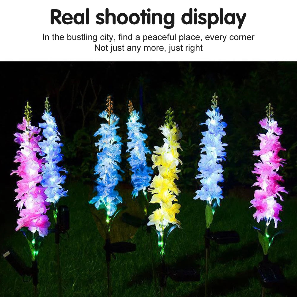 LED Luminous Hyacinth Light Automatic Lighting Solar Charging Garden Decorative Lamp Outdoor Waterproof Landscape Light