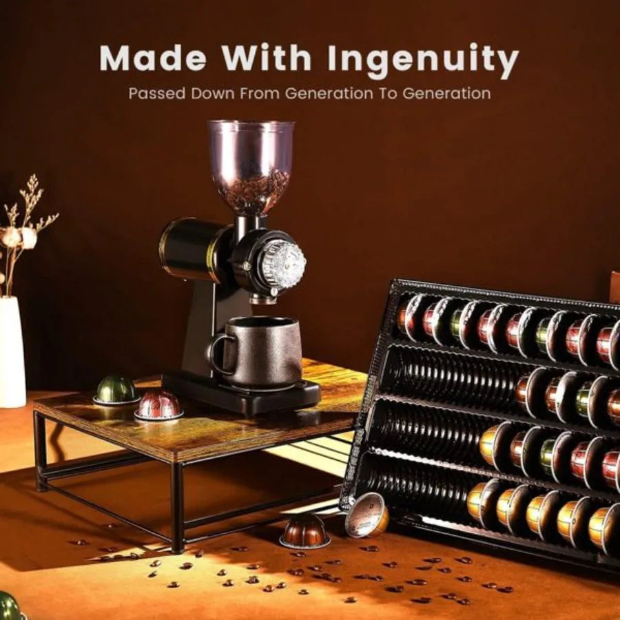 Coffee Capsule Storage Drawer Coffee Maker Shelf Countertop Organizer with Sliding Basket for Underneath Coffee Maker Space Sav