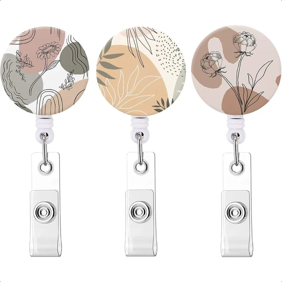 Badge Reel Retractable Cute ID Card Badge Holder with Sturdy Alligator Clip Name  Decorative Badge Reel Clip on Card Holders 3