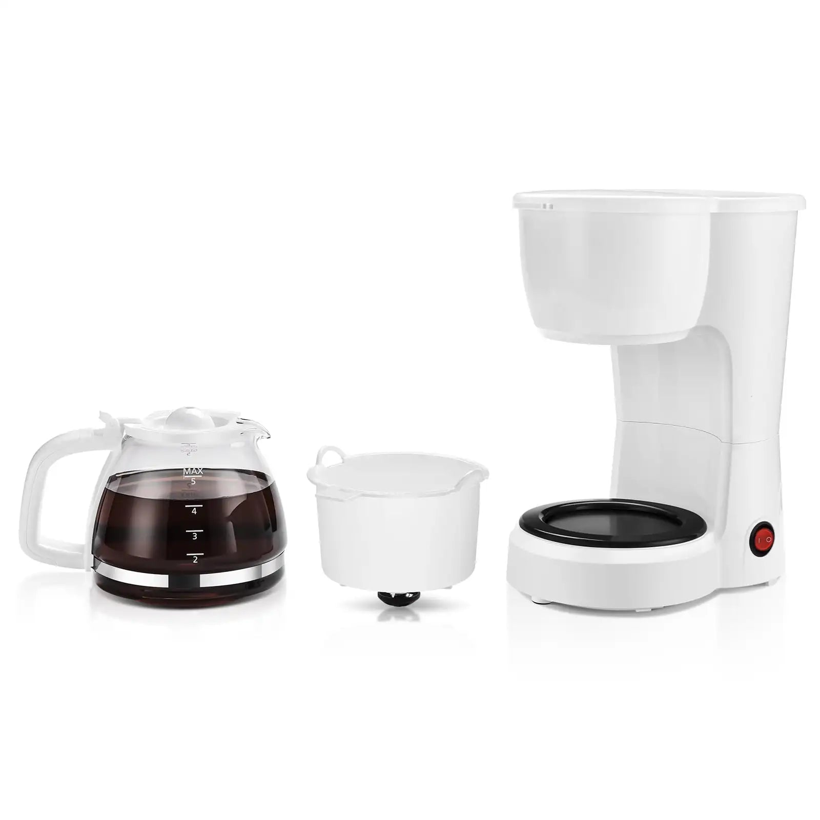 White 5-Cup Coffee Maker, Perfect for Brewing a Delicious Cup of Coffee in the Morning