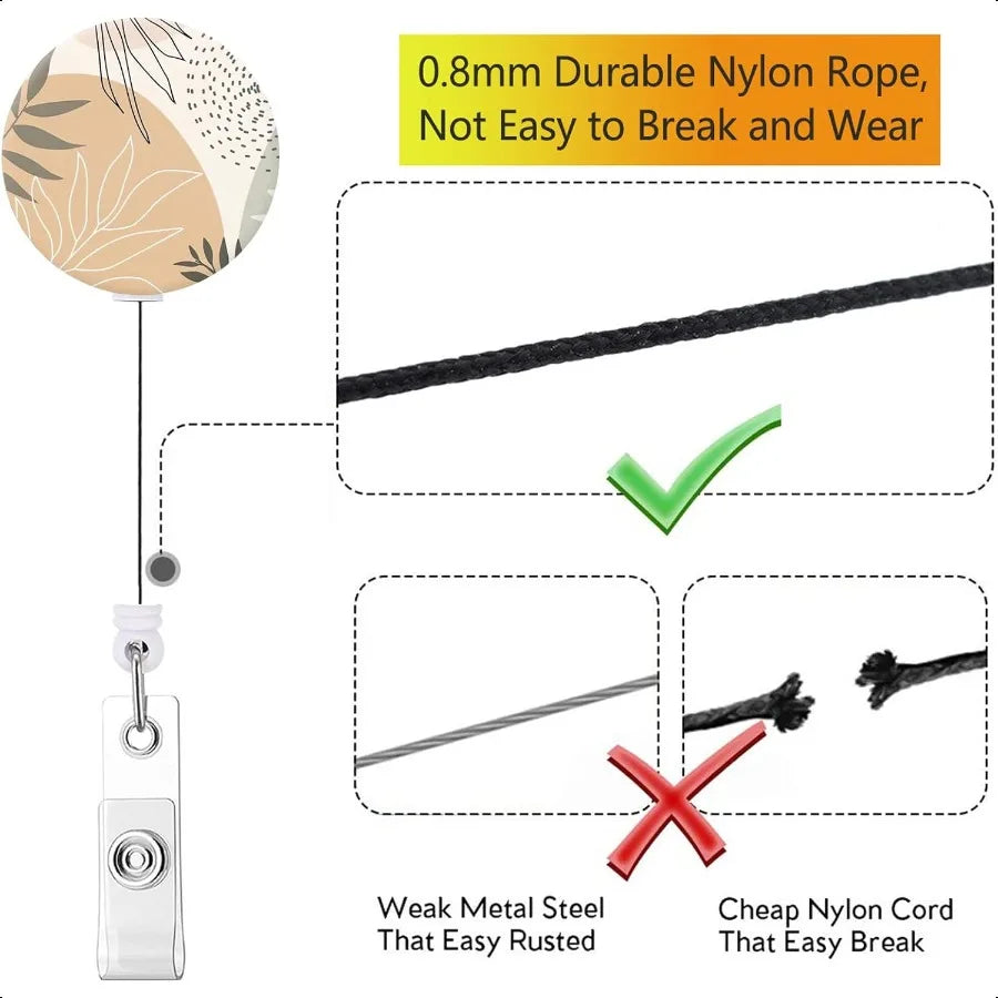 Badge Reel Retractable Cute ID Card Badge Holder with Sturdy Alligator Clip Name  Decorative Badge Reel Clip on Card Holders 3