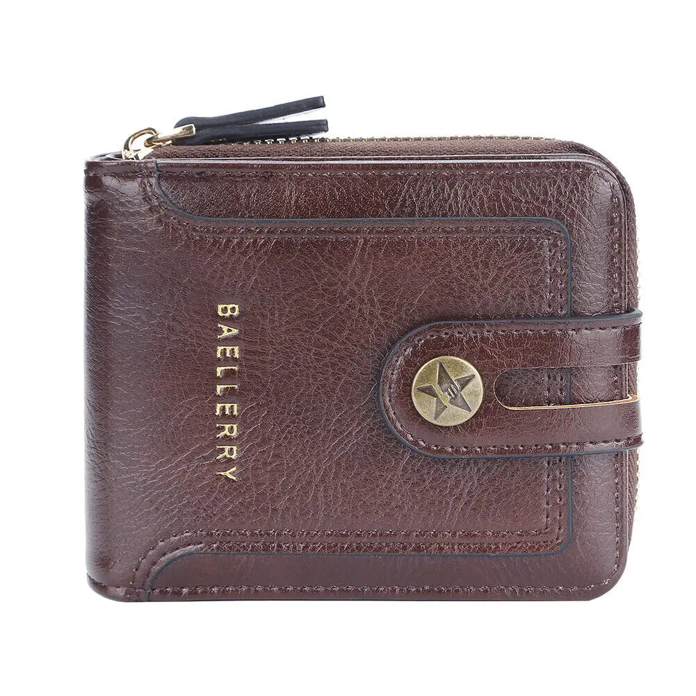 Short Vintage Small Wallet for Men Designer High Quality PU Leather with Coin Pocket Wallet Card Holder Pocket wallets