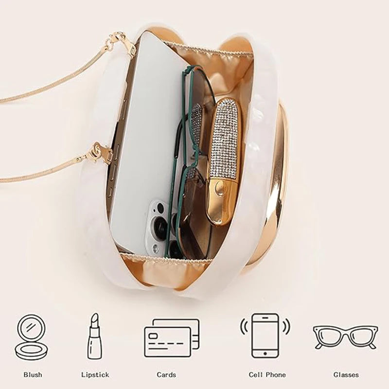 Acrylic Clutch Purse For Women Evening Handbags Luxury Brand Design Lady Shell Box Purses For Wedding Prom Cocktail Party