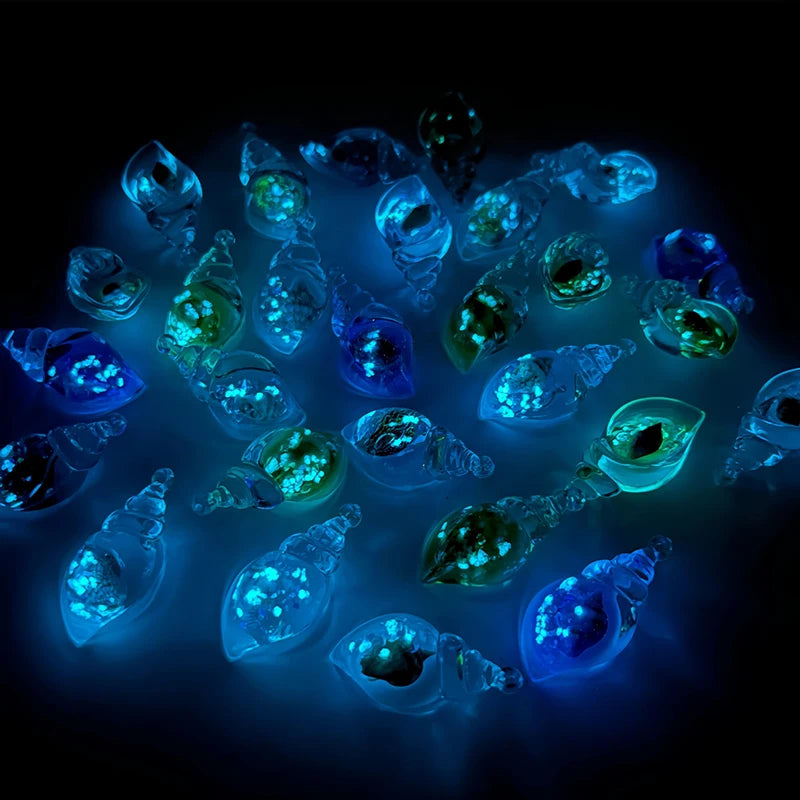 Cartoon Luminous Whelks Resin Ornaments Three Dimensional Pendant Handmade Diy Decorative Accessories