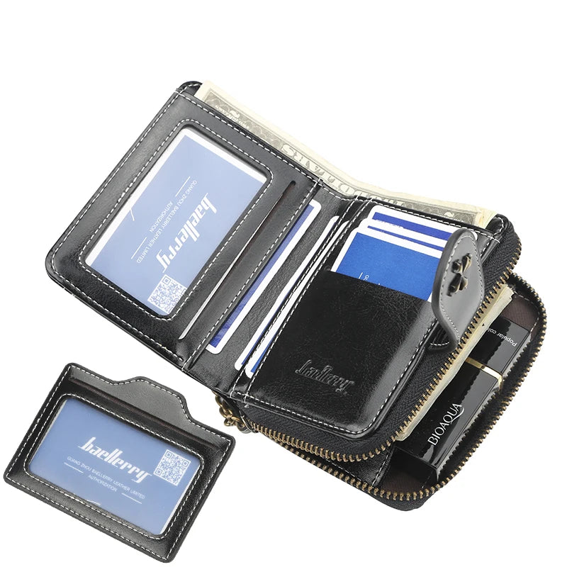 Fashion Women's Wallets Short PU Leather Credit Card Holder Bifold Female Purse Zipper Pocket Wallet Handbag Mother's Day Gifts