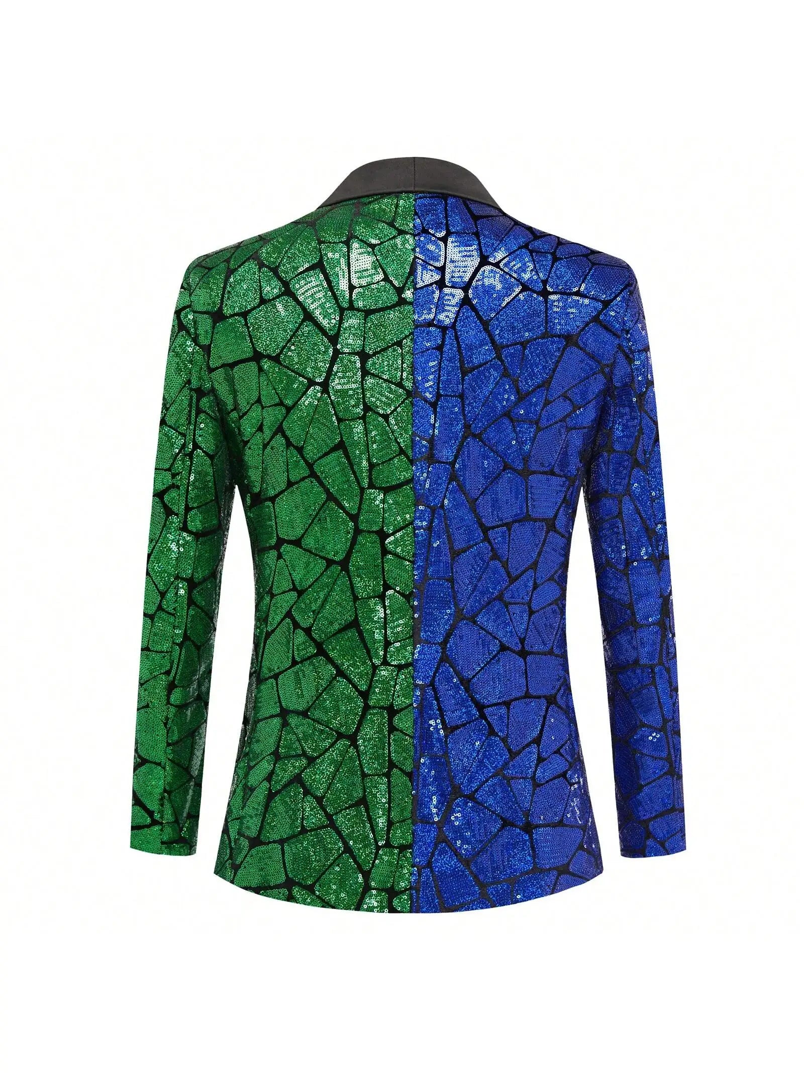 Men's Sequins Velvet Shawl Lapels Stage Party Prom Wedding Dinner Suit Jacket Blazer