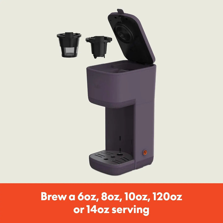Single Serve Coffee Maker, K Cup & Coffee Ground Compatible with Removable, Adjustable Drip Tray, Auto Shutoff & Reusable Dishwa