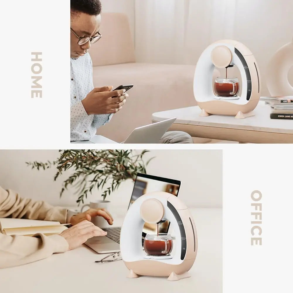 Single Serve Coffee Maker For KCup & Ground Coffee, MINI Q Americano 2 in 1 Mini One Cup Coffee Brewer/Tea Maker With Coffee Fil