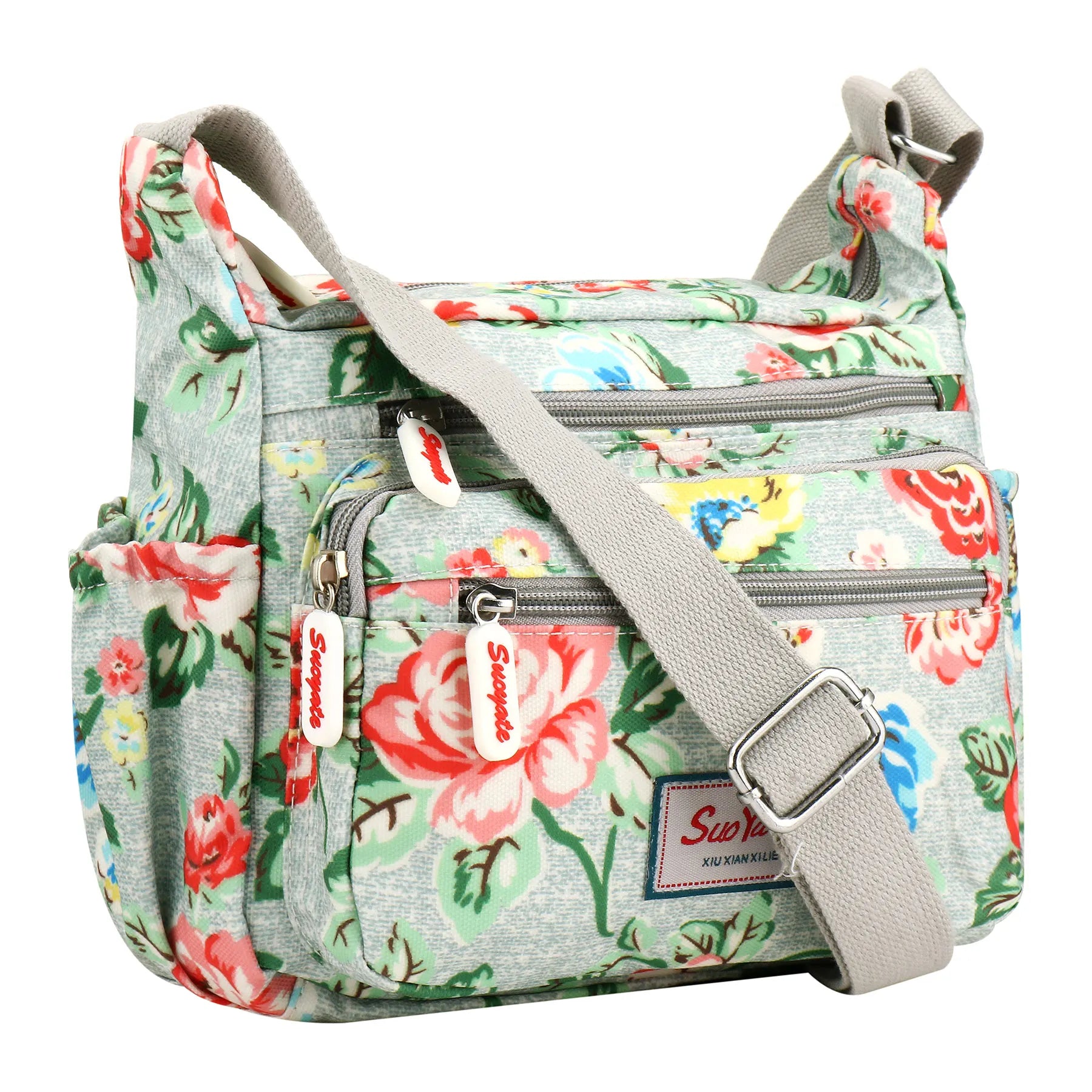 Fashion Multi-Pocket Crossbody Handbags Floral Pattern Female Shoulder Bag for Shopping Messenger Bags Waterproof Crossbody Bag