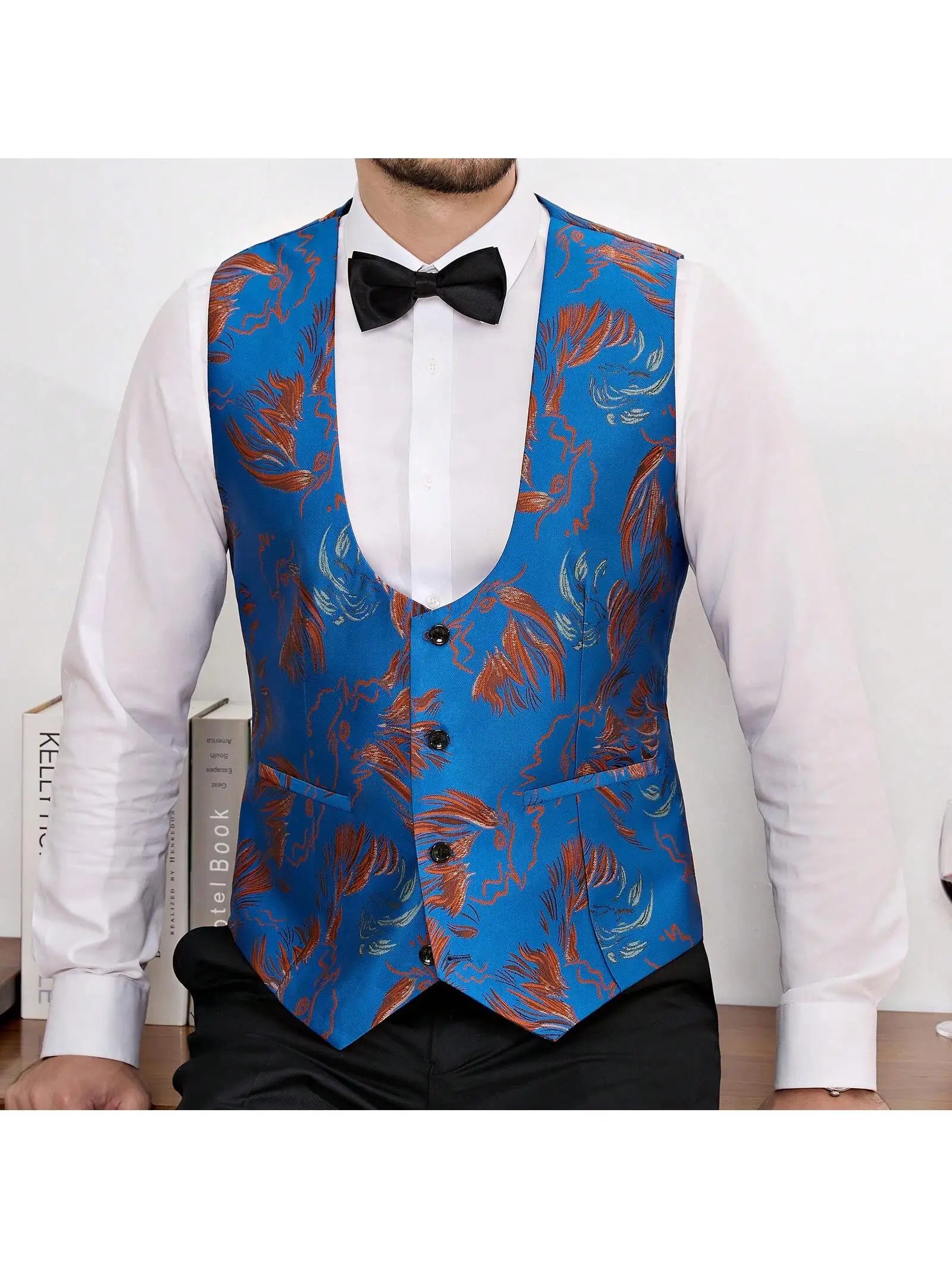 Tuxedo Suits for Men 3 Piece Regular Fit Suit Blazer Jacket Waistcoat Pants Men Suit Set for Wedding