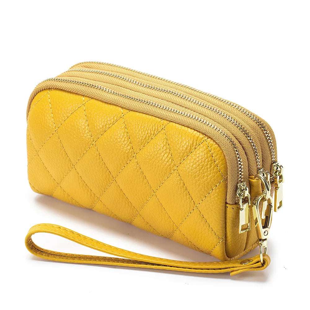 Women Long Wallet Genuine Leather Card Holder Large Capacity Zipper Coin Purse Multi Card Organizer Phone Bag Women Handbag