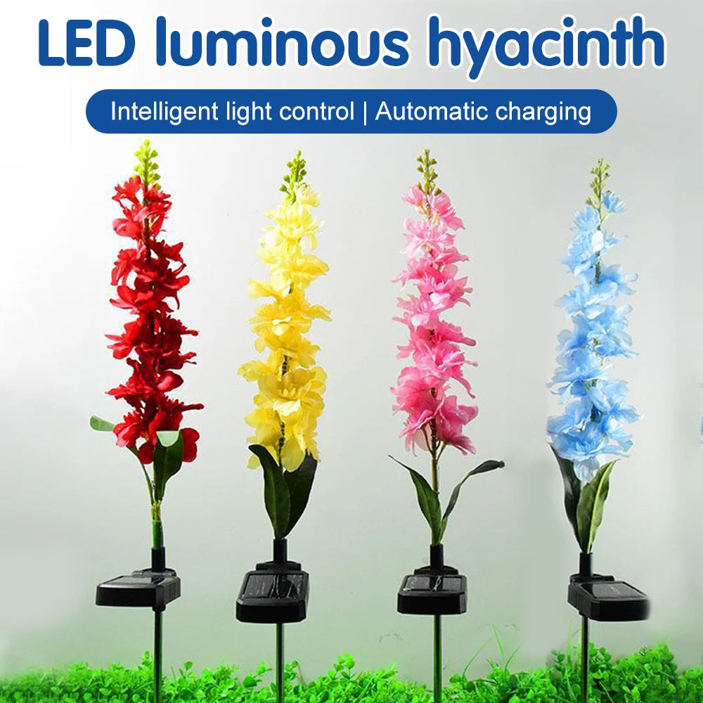 LED Luminous Hyacinth Light Automatic Lighting Solar Charging Garden Decorative Lamp Outdoor Waterproof Landscape Light