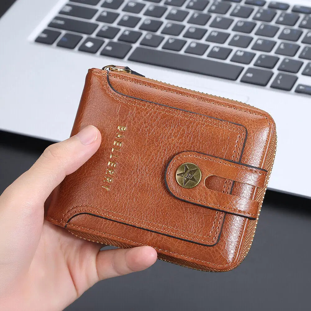 Short Vintage Small Wallet for Men Designer High Quality PU Leather with Coin Pocket Wallet Card Holder Pocket wallets