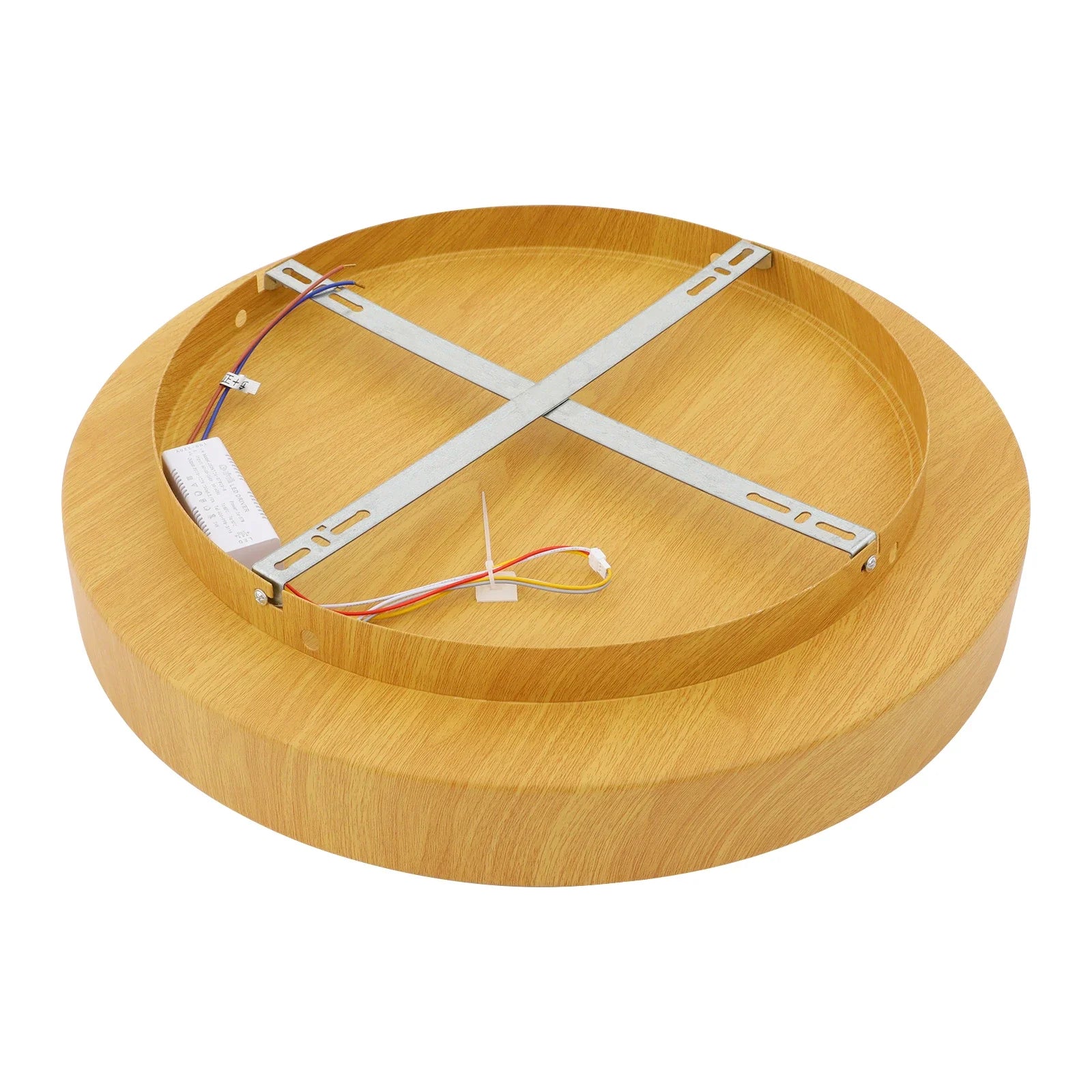 Wood Grain Ceiling Light, Modern LED Flush Mount Lighting Fixture, 36W 3300LM Acrylic & Iron Lamp - 10-20m² Coverage, 110-265V