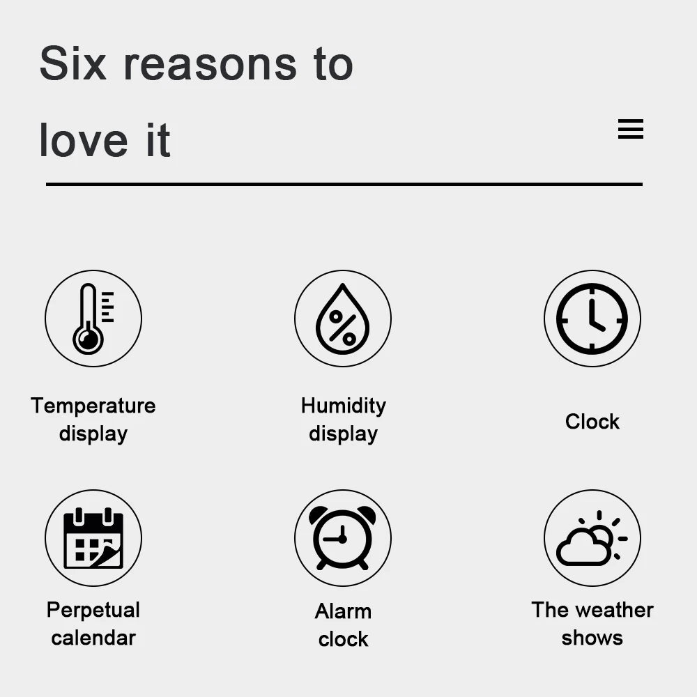 【2025 Upgraded】Digital Weather Station Thermometer Hygrometer Clock - Temp Humidity Monitor Calendar Trend Alarm Comfort Level |