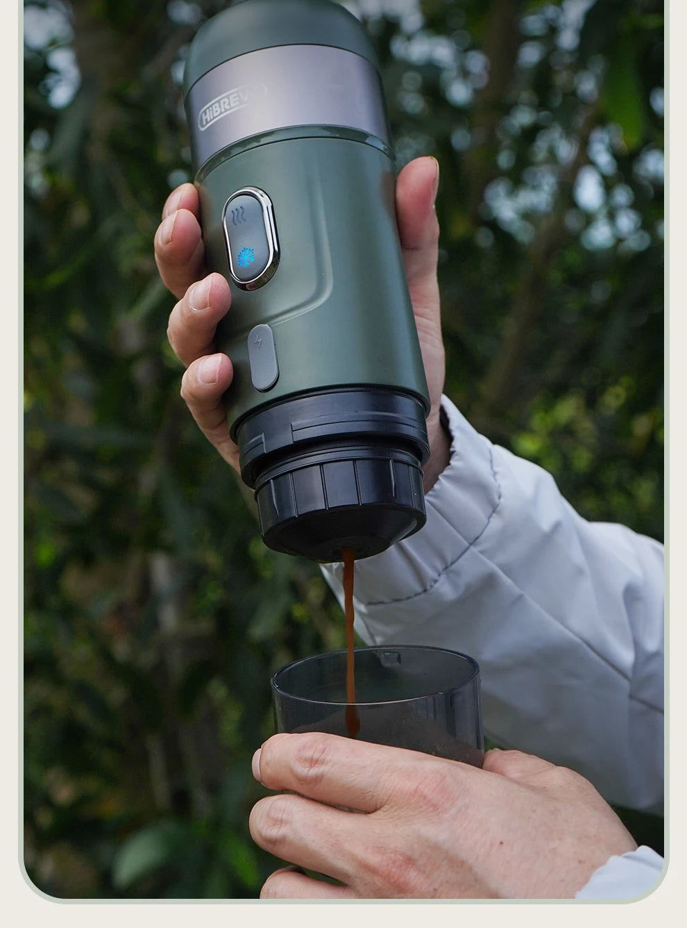 HiBREW Wireless Electric Portable Espresso Coffee Machine for Car & Home Camping Coffee Maker Fit Nespresso Dolce Capsule Powder