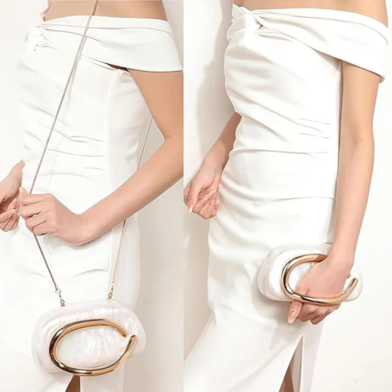 Acrylic Clutch Purse For Women Evening Handbags Luxury Brand Design Lady Shell Box Purses For Wedding Prom Cocktail Party