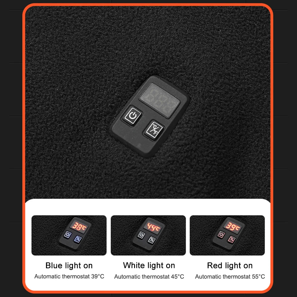 9 Heated Area Heated Jacket USB Charging Heated Zip Up Coat Waterproof Heating Jackets Coat 3 Gear Temperature for Hiking Skiing