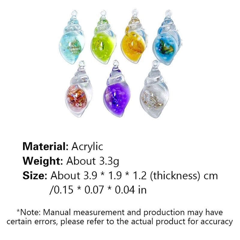Cartoon Luminous Whelks Resin Ornaments Three Dimensional Pendant Handmade Diy Decorative Accessories