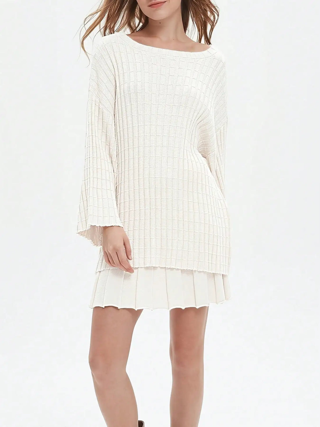Womens Sweater Mini Skirt Sets 2 Piece Outfits Long Sleeve Top Short Skirts Suits Loose Loungewear Fall Clothes