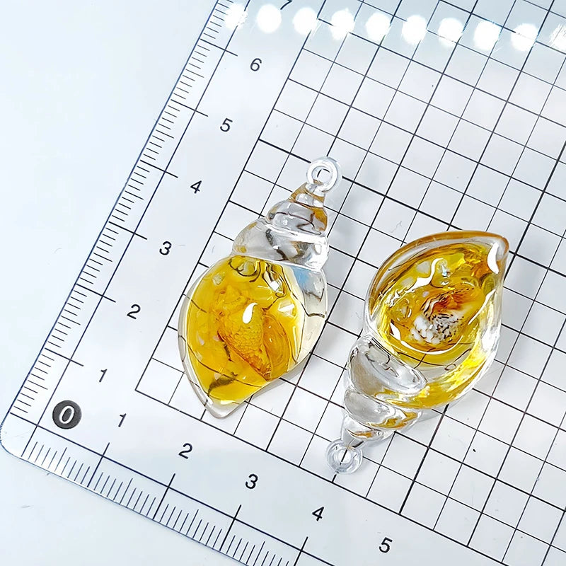 Cartoon Luminous Whelks Resin Ornaments Three Dimensional Pendant Handmade Diy Decorative Accessories