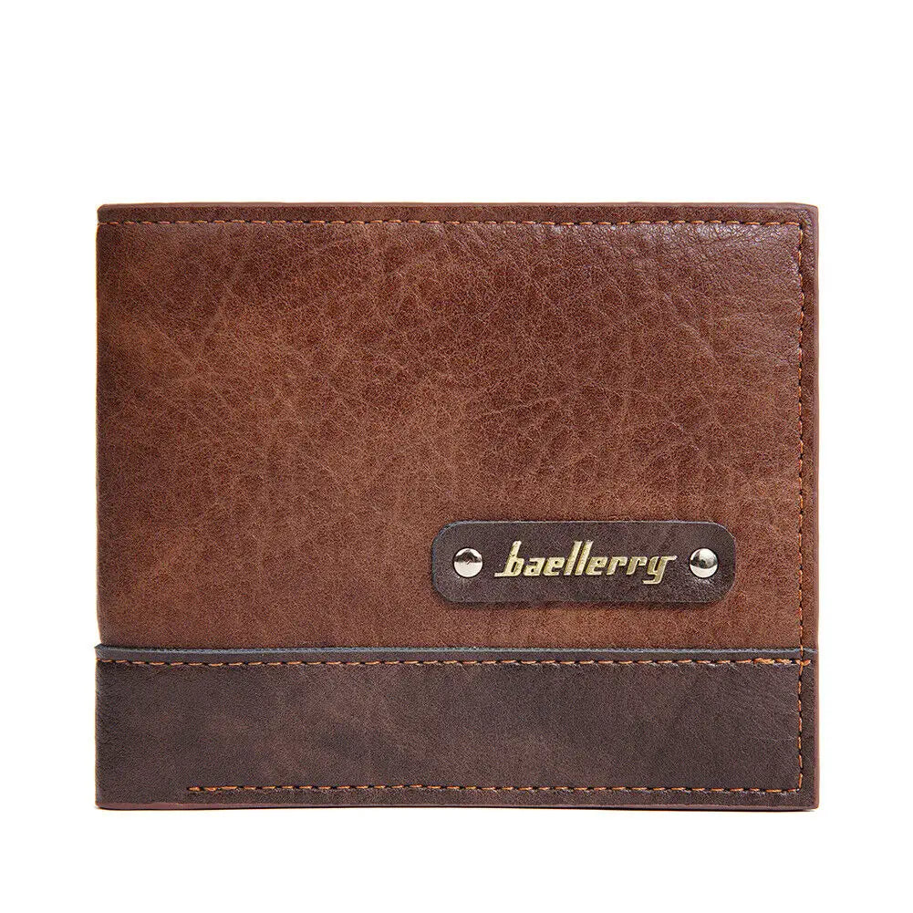 Men's Short PU Leather Wallet,Multi-Slot Bifold Pocket Photo Holder Small Men's Wallet,Vintage Wallet Pocket for Male