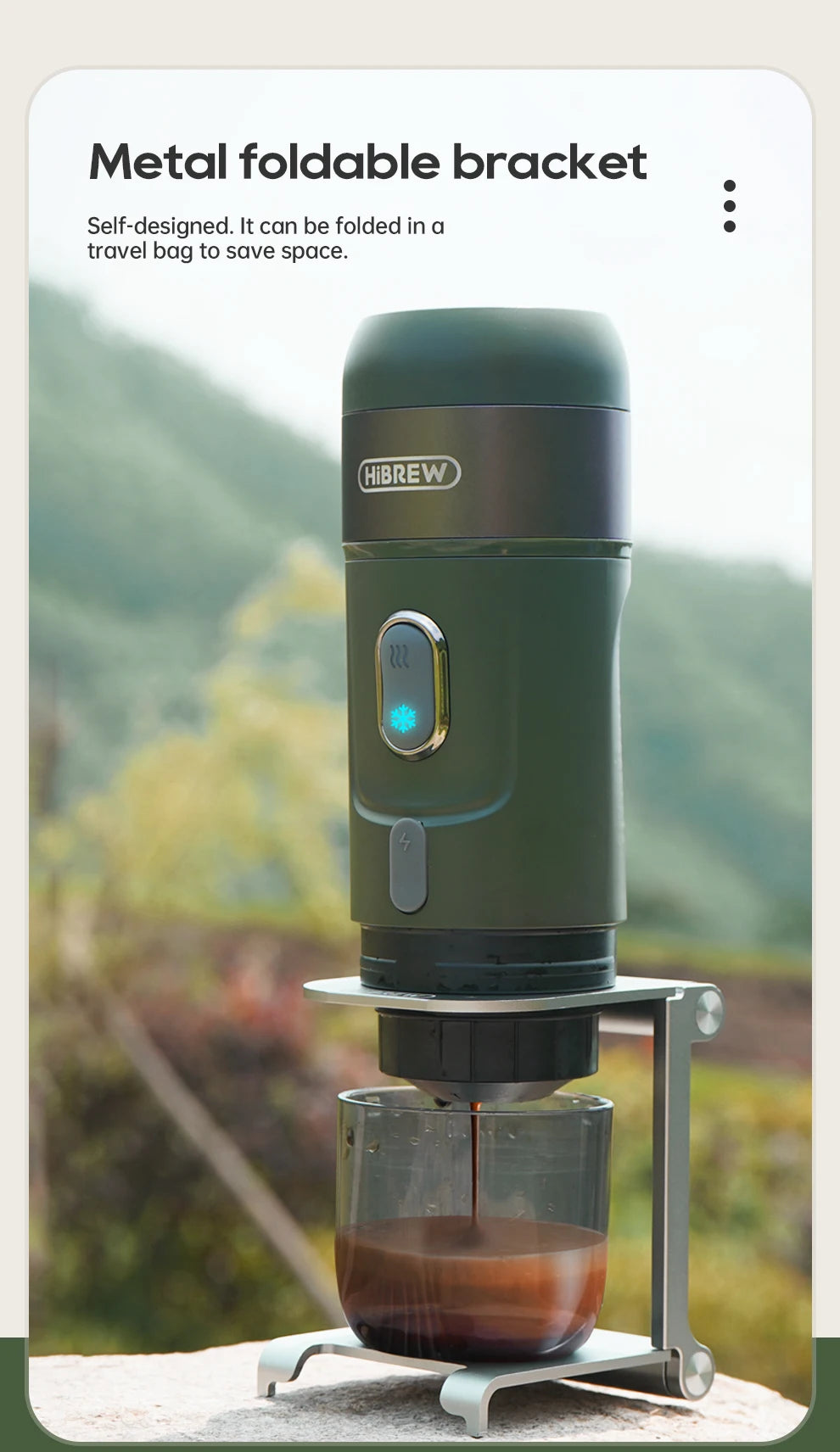 HiBREW Wireless Electric Portable Espresso Coffee Machine for Car & Home Camping Coffee Maker Fit Nespresso Dolce Capsule Powder