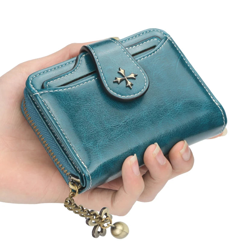 Fashion Women's Wallets Short PU Leather Credit Card Holder Bifold Female Purse Zipper Pocket Wallet Handbag Mother's Day Gifts