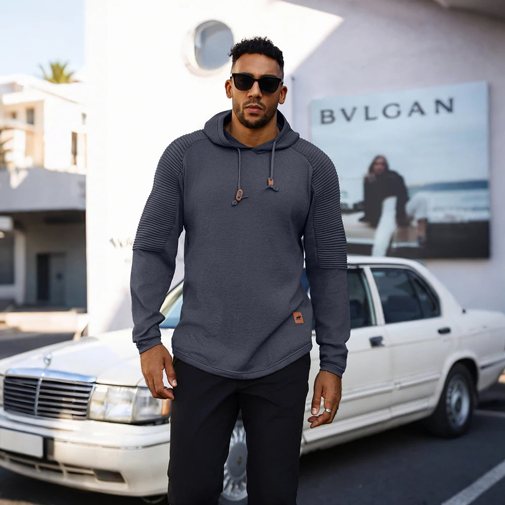 Men's Sweatshirt Spring Casual Knit Pullover Sweater Hoodies Drawstring Hooded Pullover Comfortable Clothing Us Size