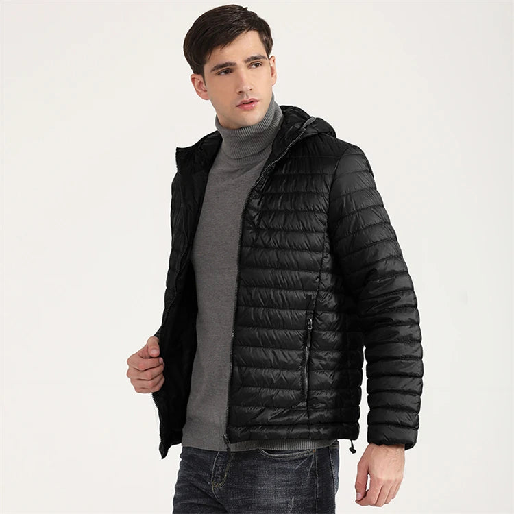 COUTUDI Lightweight Puffer Down Jackets for Men, Warm Parka, Windproof Coat, Casual Outerwear, Autumn and Winter Fashion Jacket