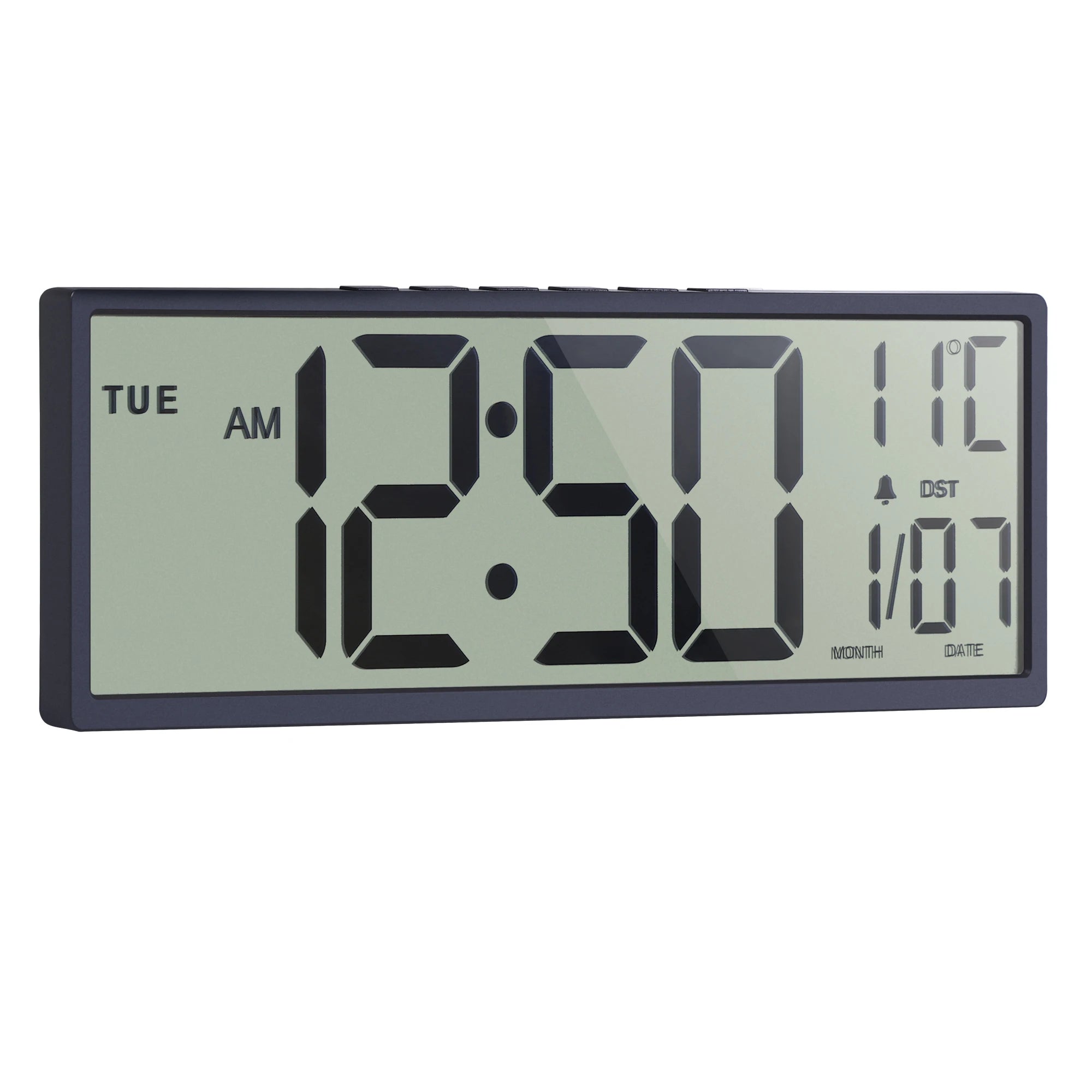 14.5" Large Digital Wall Clock Battery Operated, Clock with Large Display Numbers, Calendar, Auto DST, Clocks for Living Room
