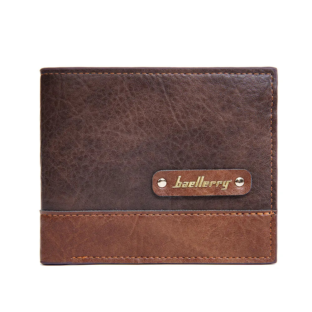 Men's Short PU Leather Wallet,Multi-Slot Bifold Pocket Photo Holder Small Men's Wallet,Vintage Wallet Pocket for Male