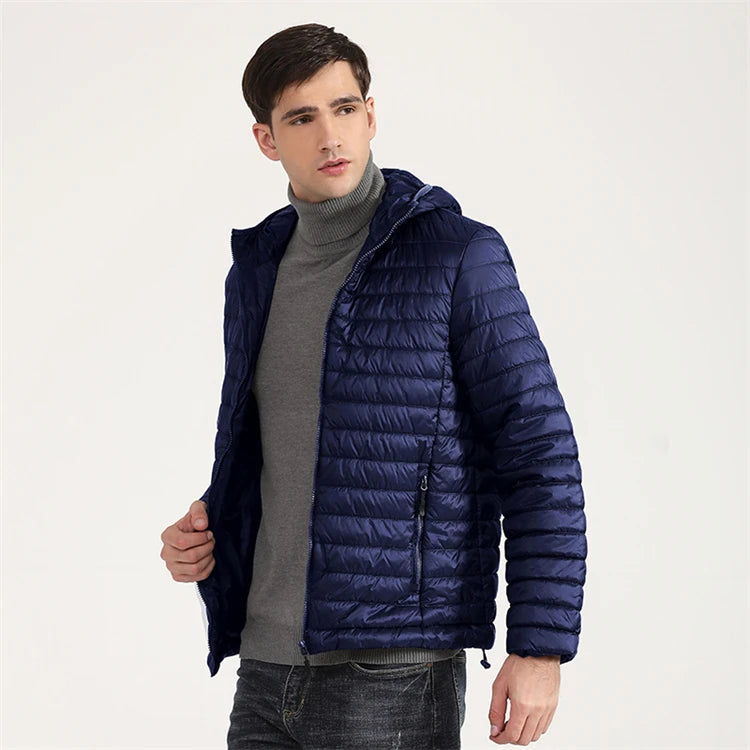 COUTUDI Lightweight Puffer Down Jackets for Men, Warm Parka, Windproof Coat, Casual Outerwear, Autumn and Winter Fashion Jacket