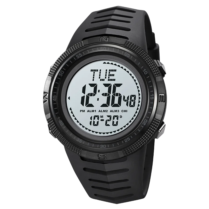 SKMEI Men's Sport Military Digital Men Watch For Men Waterproof Electronic Countdown Mens Wristwatches Outdoors Clock + Compass