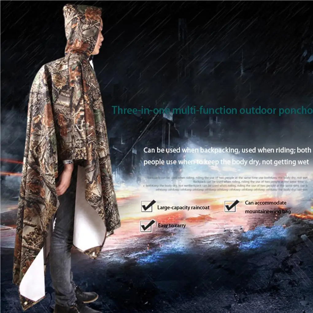 Rain Coats Backpack Raindrops Cover Climbing Hiking Camping Raincoat Poncho Jacket Waterproof Picnic Mat  Camouflage