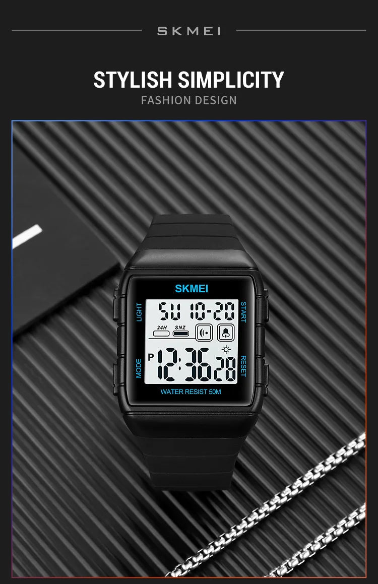 SKMEI Japan Digital movement Mens Sport Watches Military Countdown Alarm Clock 5Bar Waterproof LED Light Wristwatch reloj hombre